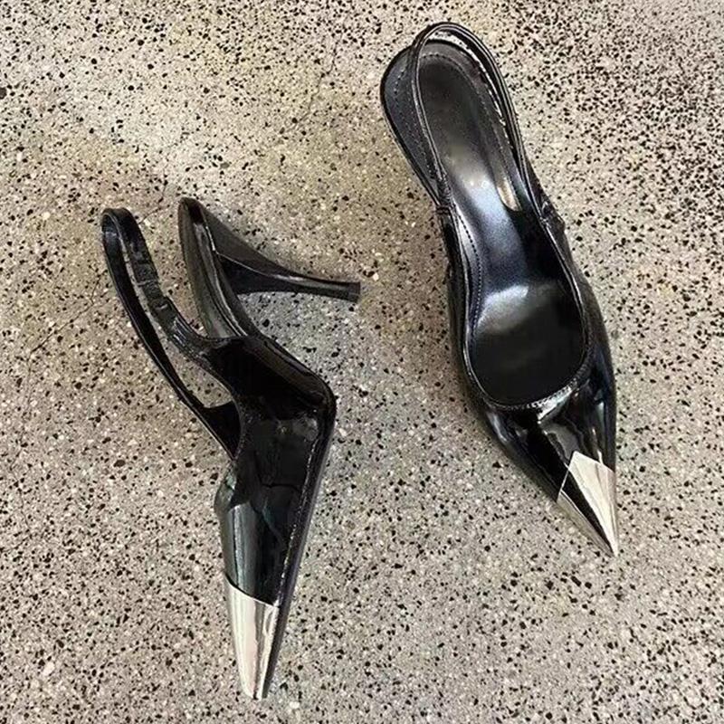 Fashion Eilyken 6CM 9CM Thin High Heels Women Pumps 2025 Spring Patent Leather Mules Shoes Sexy Party Prom Slip-On Sandals