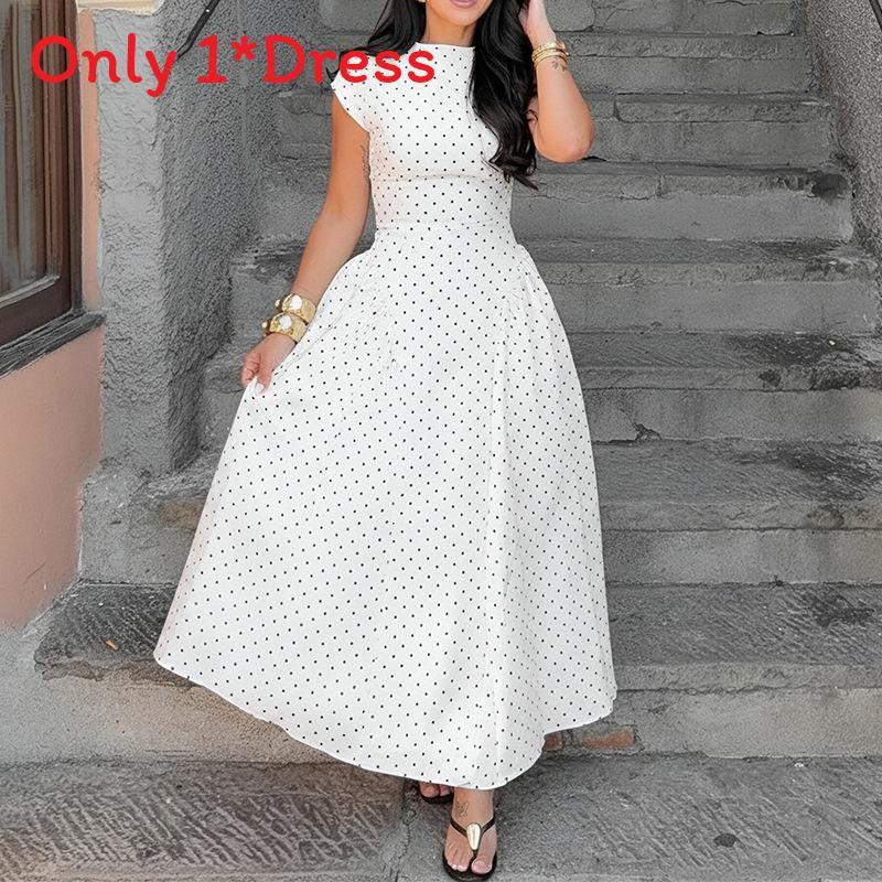 Elegant Summer Dress For Women With High Waist Pure Polyester Fabric For Casual Wear
