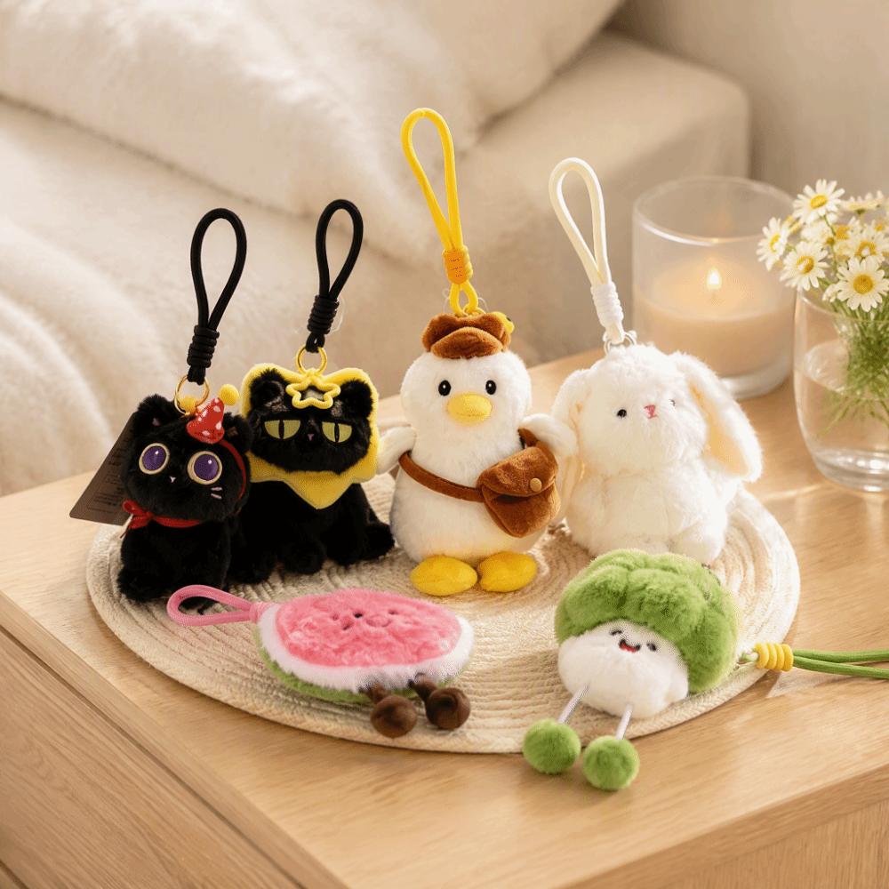 Cute Cat Stuffed Kitten Doll Soft Stuffed Cat Ornament Kitten Toy Plush Keychain Bag Charm