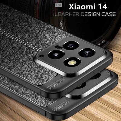 Für Xiaomi Mi 14 Hülle Cover Mi 14 Pro Capa Armor Stoßfest Hohe Qualität Handy Bumper Rückseite TPU Weiches Leder Fundas Xiaomi 14 Pro