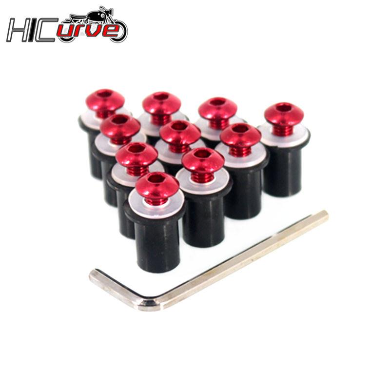 For BMW GS 1200 ADVENTURE F650GS R1200R LC F800GS G310GS 5mm 10PCS Motorcycle Windscreen Windshield Bolts Screws Nut Fastener