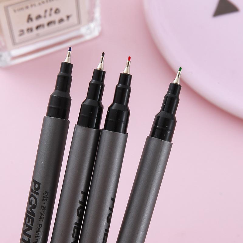 5Pcs Multicolor Gel Ink Pens Set Large Capacity Fast Drying Fine Point Pigment Liner for Writing Note Taking Office