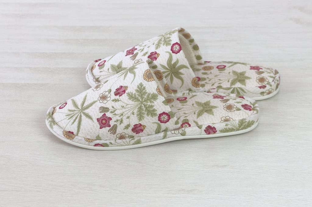 DDintex Best of Morris Outer Stitch BM Slippers, Daisy, Ivory, Approx. 24-26cm