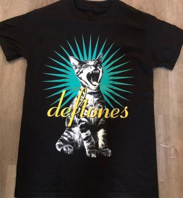 Deftones Adrenaline Schreiende Katze Schwarz Bedrucktes Grafik-T-Shirt