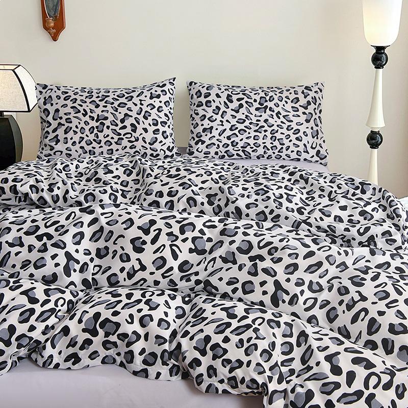 Leopard Print Pastoral Style Duvet Cover Set - Single Duvet Cover & Pillowcase.