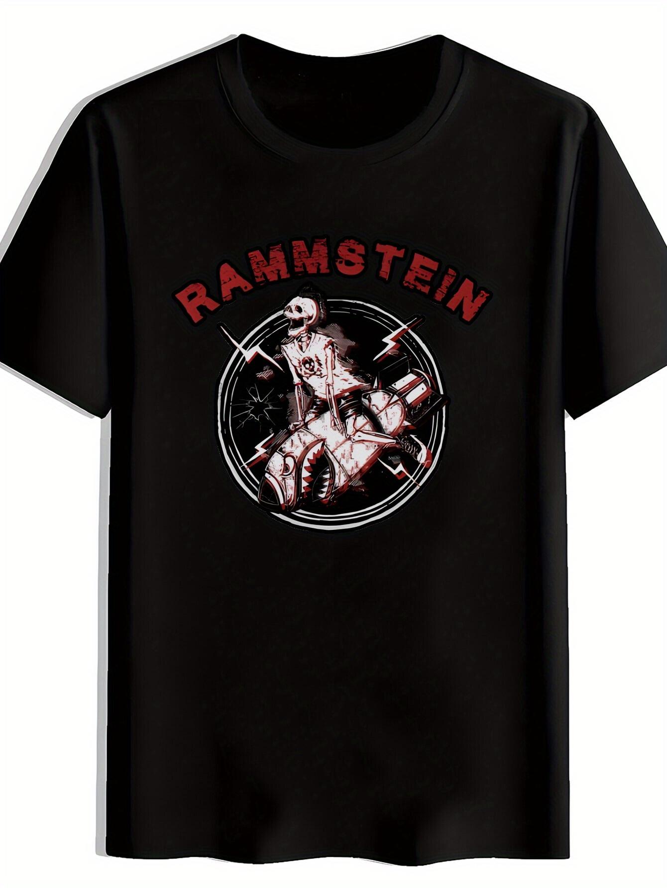 Rammstein Graphic T-shirt - Black Short Sleeve Crew Neck L