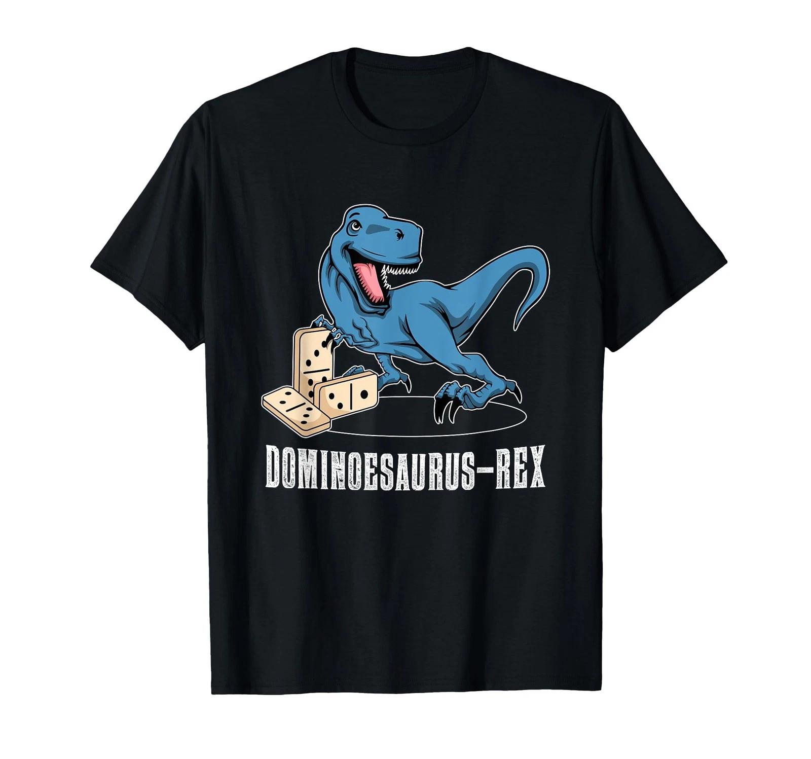 Domino Player Domino Game Dinosaur T-Rex Tyrannosaurus Rex T-Shirt_ L