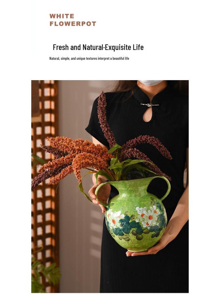 Hand-Painted Jingdezhen Ceramic Vase for Flower Arrangements in Living Rooms, Hotels, and B&Bs.