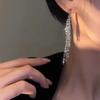 Luxury Long Tassel Earrings Exaggerated Metal Ear Buckle Chain Drop Earrings For Women Fashion Party  Accessories Gifts
