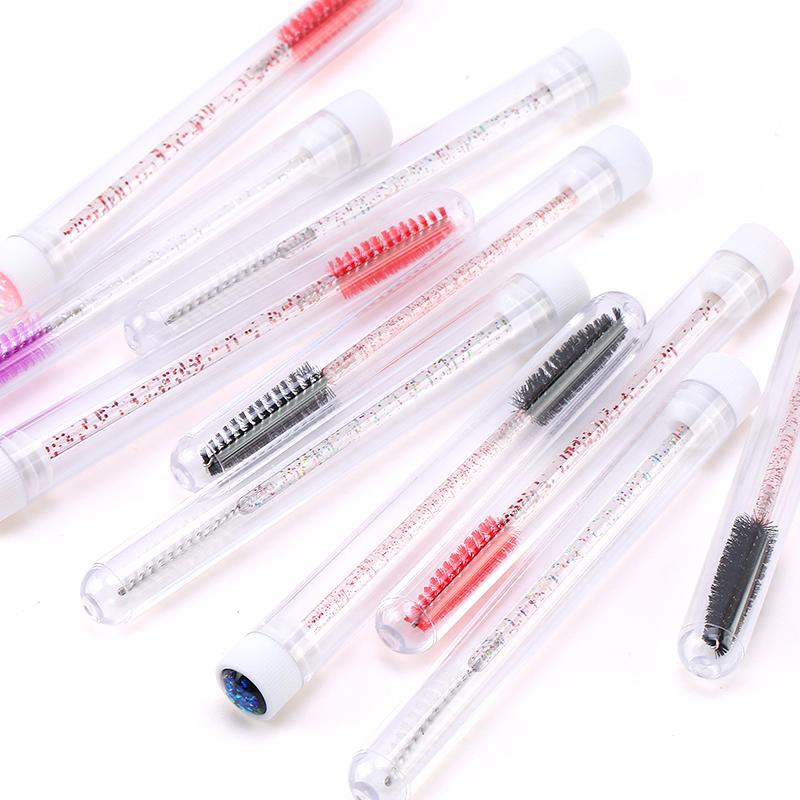 100 Stück Diamant Augenbrauenbürstenröhrchen Leer Wiederverwendbar Wimpern Mascara Stäbchen Hülle Austauschbare Kristall Wimpernbürste Staubdicht Make-up Werkzeug