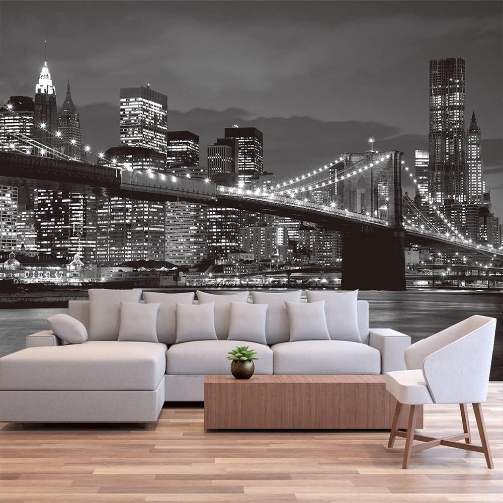 

Modern Bridge 3d Wallpaper City Wall Murals For Wall Living Room Bedroom Dining Room Wallpaper 200 cm(W) x 140 cm(H)