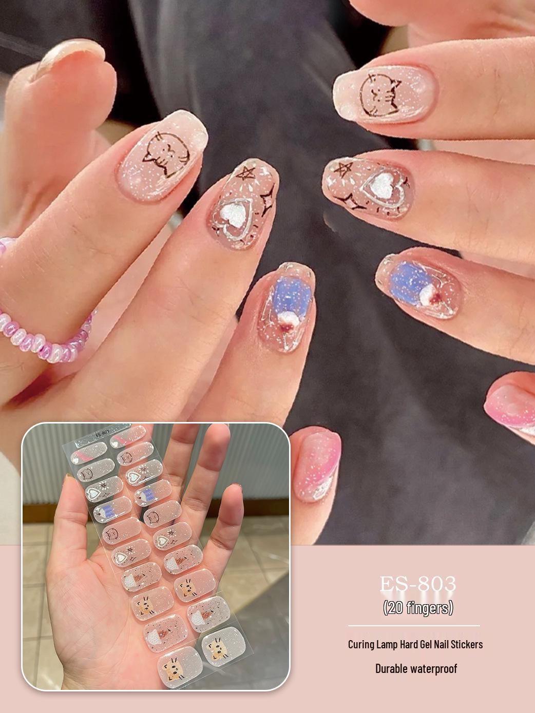 

ES803 Полуотвержденные гелевые наклейки для ногтей - УФ-патчи для маникюра