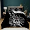 Japanese Style Bedding Set Traditional Kimono Motifs Comforter Cover Queen Size,Tokyo Duvet Cover Geisha Japan Asian Quilt Cover