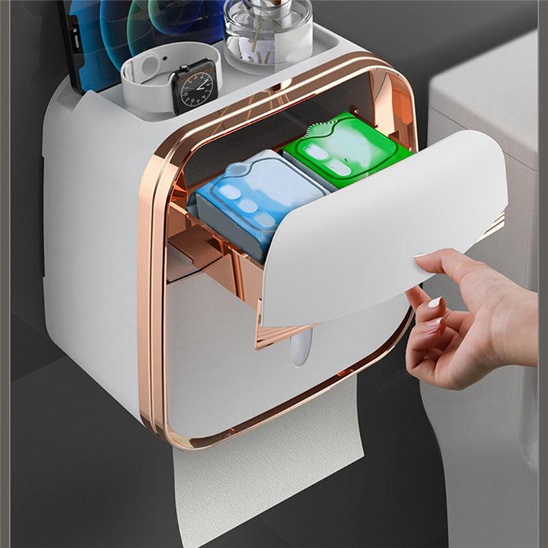 A20F-White Toilet Tissue Box Punch-Free Pumping Paper Box Toilet Toilet Paper Roll Rack белый