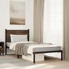 VidaXL Metal Bed Frames with Brown Oak Headboard 80x200 Cm, Single Bed, Bedroom Furniture, Guest Bed, 4007756