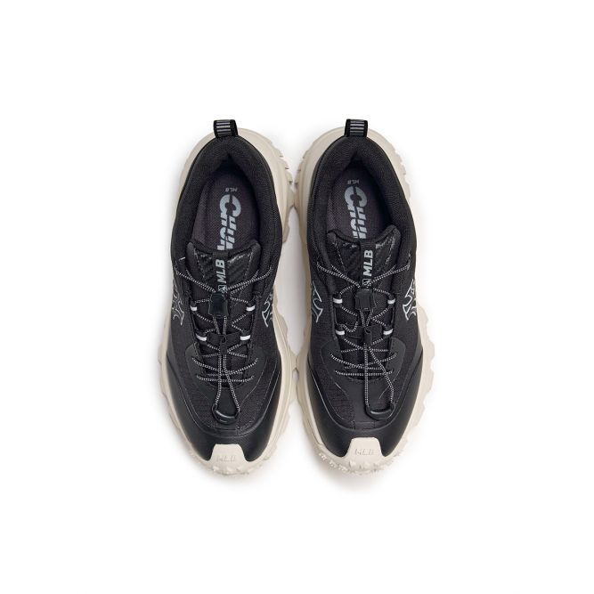 MLB New York Yankees Synthetic Leather Fashion Versatile Commuter Drawstring Running Autumn Sneakers Unisex Sneakers Black 3ASHB025N-50BKS
