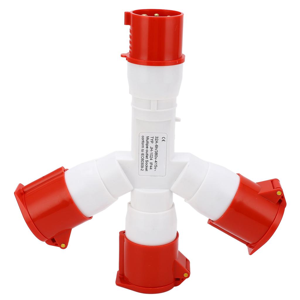 Industrial Plug IP44 Waterproof 1 In 3 Out 4 Pin Multi Sockets Explosion Proof Power Electrical Connector 32A 380‑415V