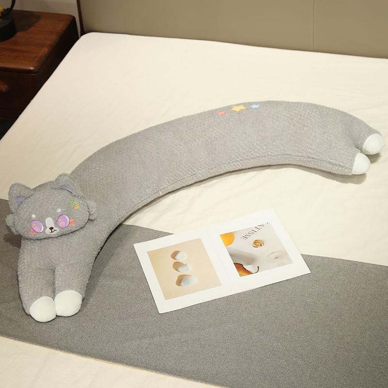 Gemütliches Milch samt Tier Körperkissen Set Rosa Hase Brauner Bär Grauer Elefant Schwarze Katze Weicher Plüsch Lustig Stofftier Sofa Süß 90cm