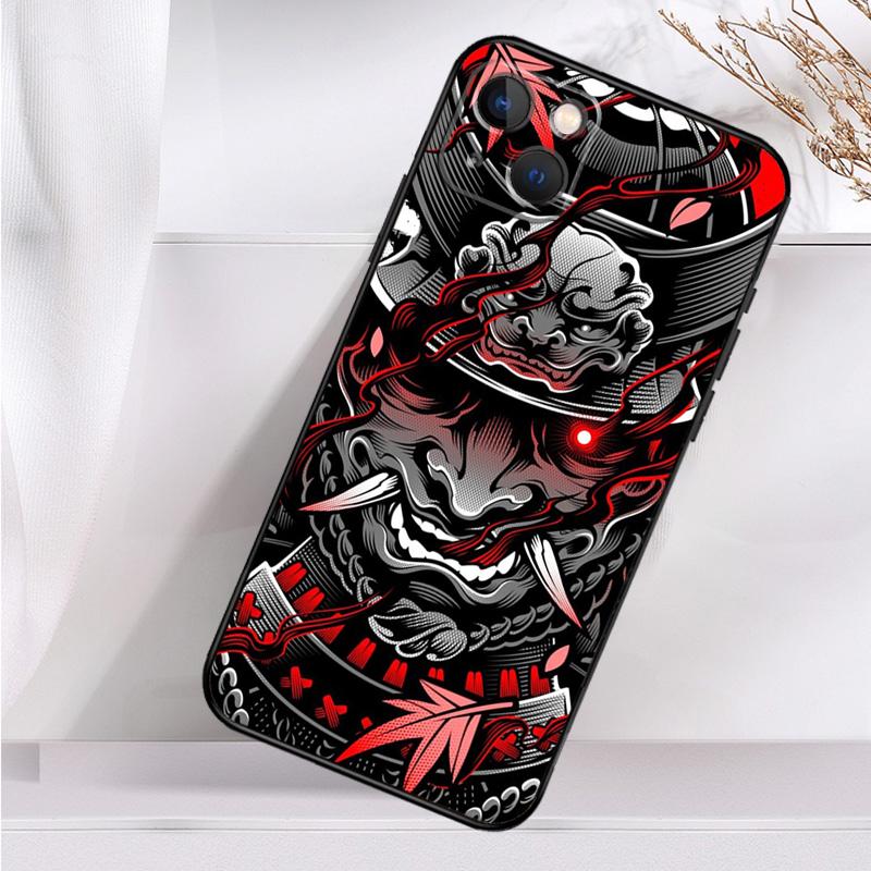 Samurai Mask Demon Shockproof Case For iPhone 17 16 15 14 11 Pro Max Plus 12 13 Mini 16e 17 Air Phone Cover