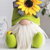 Plush Doll Sunflower Gnome Pattern Home Decor Polyester Ornamental Stuffed Doll for Couch