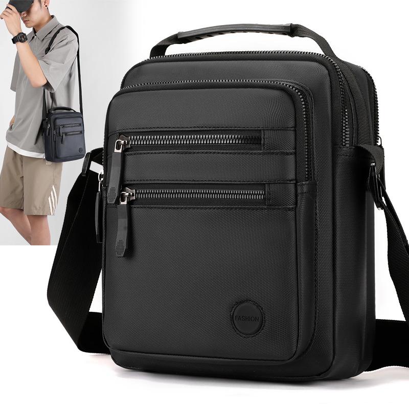 Men'S Bag Oxford Cloth Business Bag Large Capacity Men'S Shoulder Bag Black Business Travel Backpack Messenger Bag Men