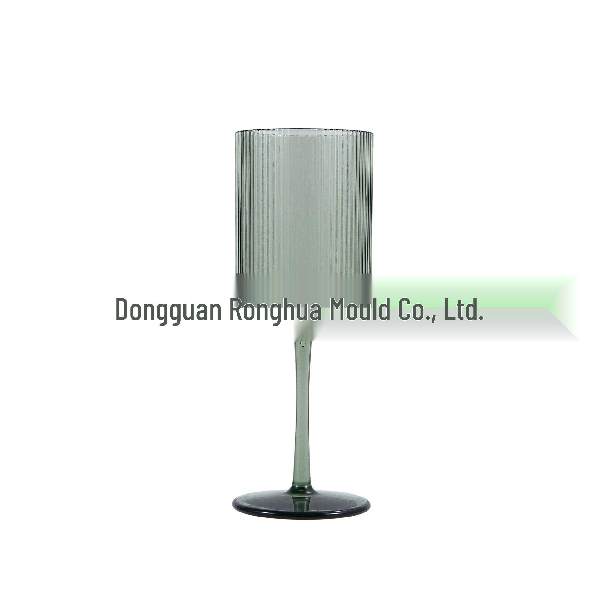 

320ml Vertical Stripe Wear-resistant Champagne Glass - High-Foot Simple Style 70x195mm прозорий/зелений