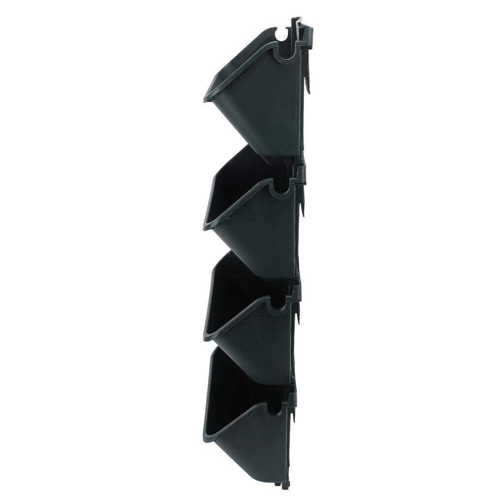 Vertical Wall Planter Set Plastic Breathable Space Saving 4 Pots Hanging Vertical Wall Flowerpot for Porch Garden