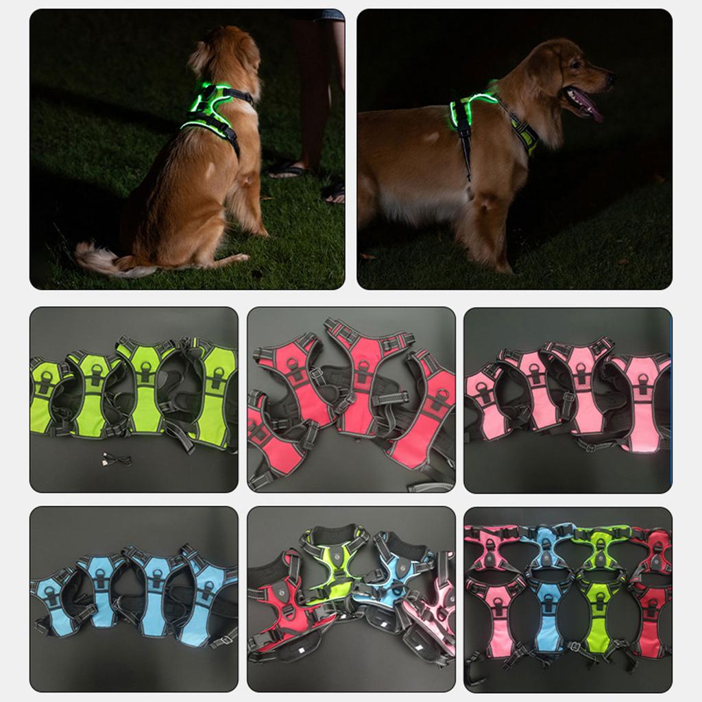 Dog Chest Back LED Harness with Sturdy Buckle Dog Cat Large Dogs Walking Dog Harness Kitten Chest Strap Dogs Harness