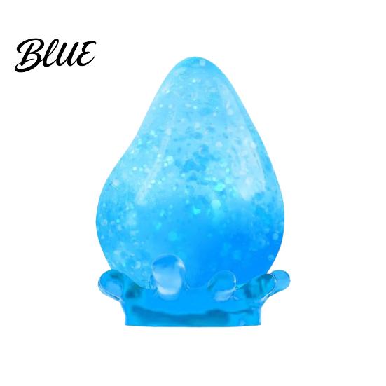 Relaxation Hand Exerciser Glitter Waterdrop Stress Relief Toy Anxiety Reduction Water Drop Shape Elastic Squeeze Sensory with Sequins Inside Portable