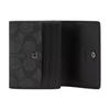 Coach Logo Button Closure Coated Canvas Wallet Men Wallets Charcoal Black CY999-QBMI5