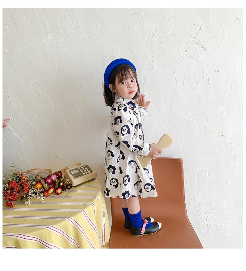 2026 Spring Korean Style Girls' Polka Dot Cotton Dress – Stylish, Loose Children's Clothing