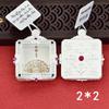 Tibetan Thangka Pendant: Gold-Plated Gahu Box with Gemstone Inlaid Brass and Tempered Glass