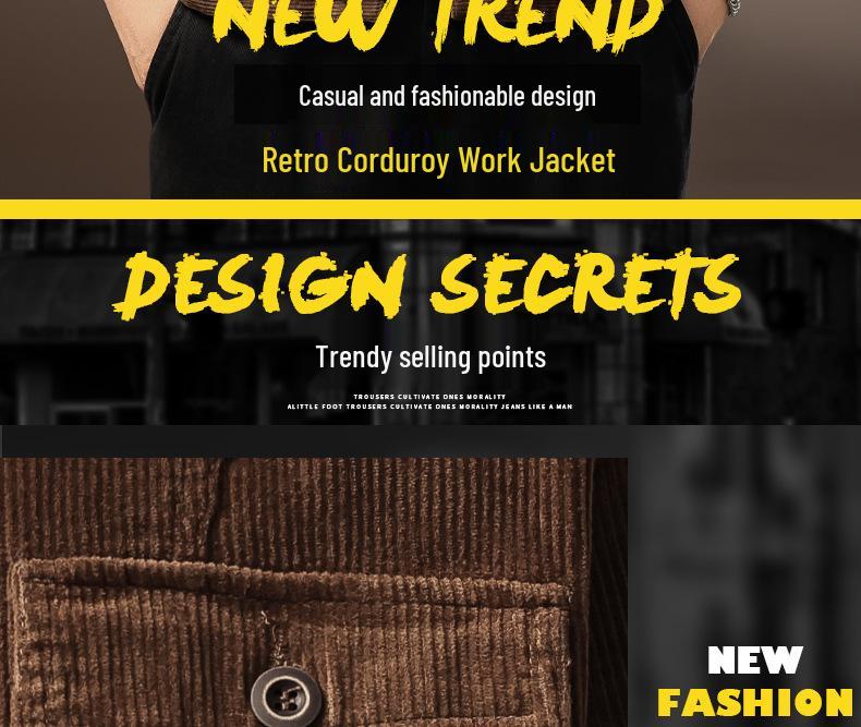 Men's High-End Corduroy Lapel Jacket - Autumn Casual AmeKaji Workwear Outerwear