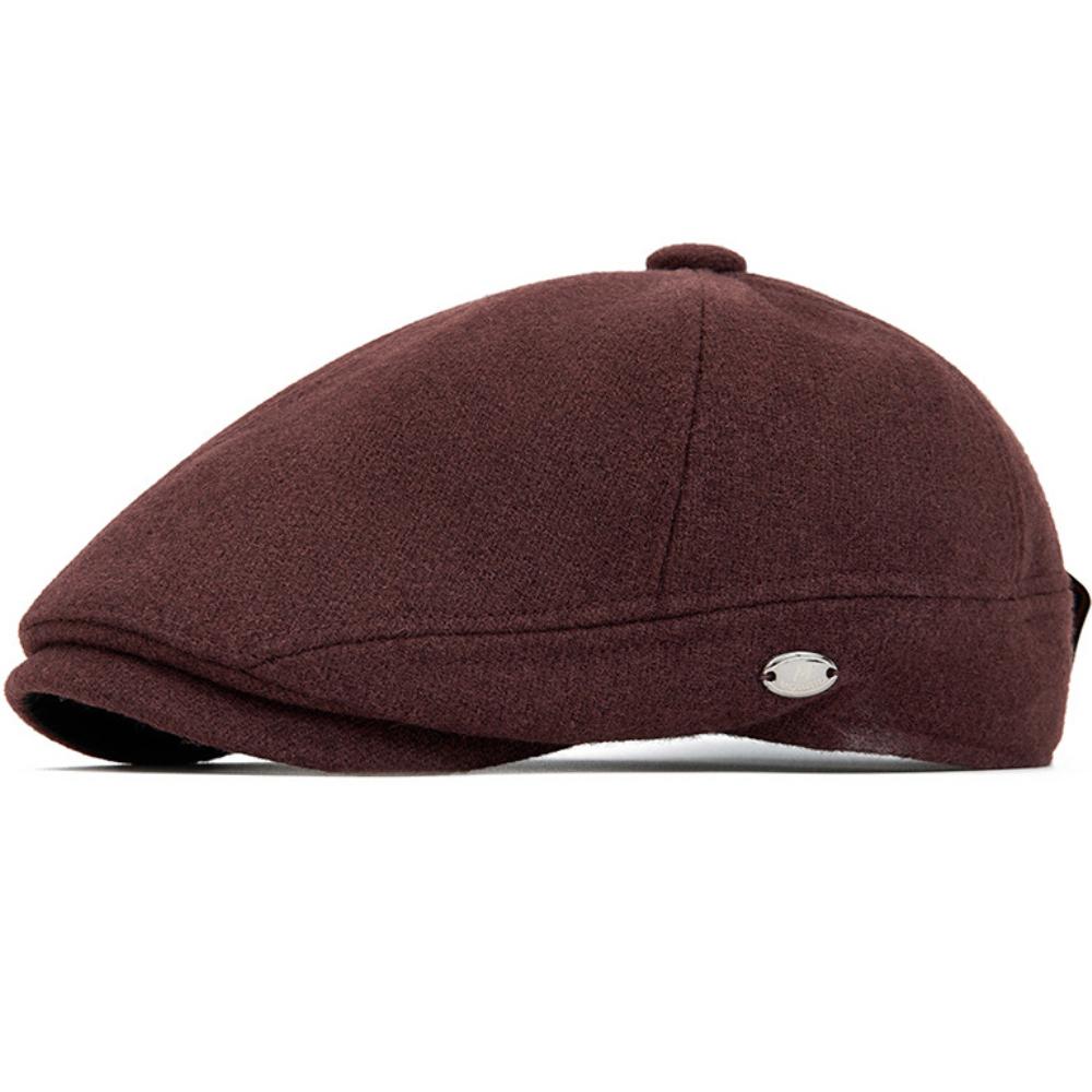 HT5030 Berets Thick Warm Winter Caps for Men Women Vintage Wool Beret Hat Male Female Adjustable Flat Cap Octagonal Beret Caps