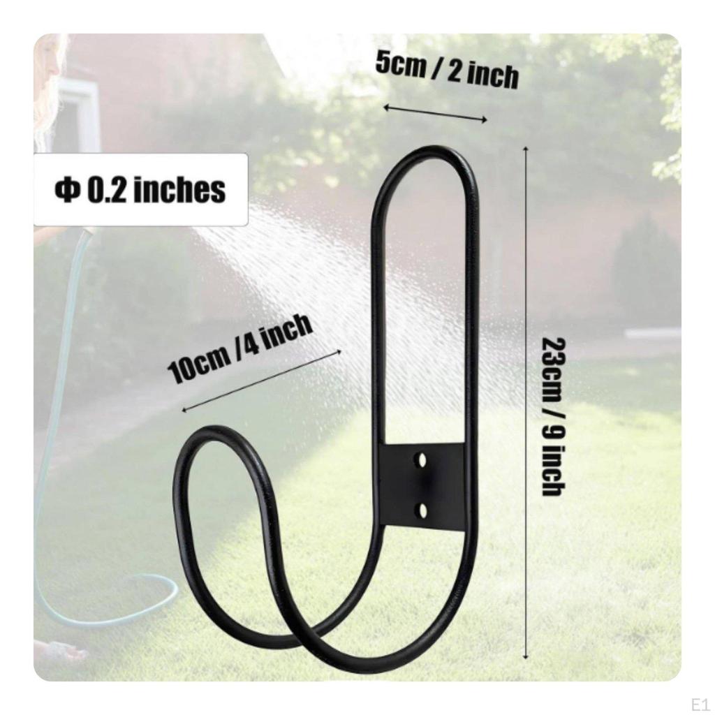 2 Pieces Wall Mounted Hose Hook Space Saving Iron Water Pipe Rack Easy Installation Heavy Duty