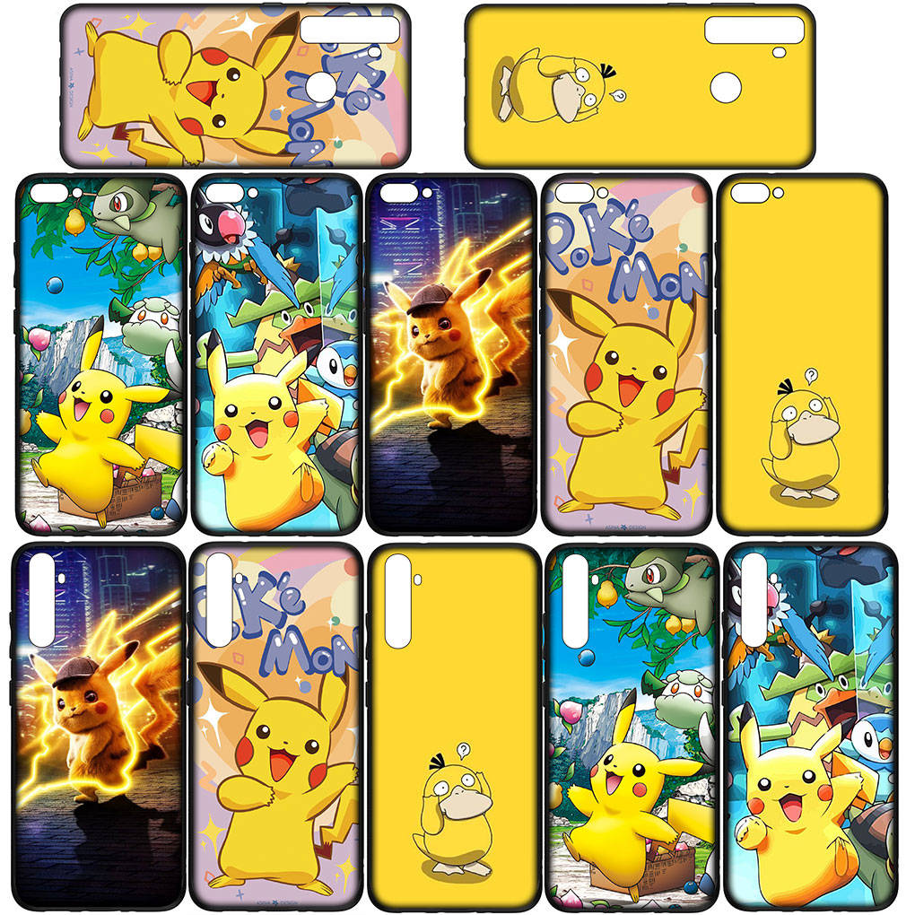 Cover for iPhone 16 15 Xiaomi Redmi Note 14 13 12 11 Pro Max X 8 9 16e Samsung Galaxy S25 S24 S23 Moto OPPO Huawei Psyduck Pokemon Pikachu Phone Case