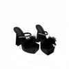 Super High Heels Nightclub Sexy Waterproof Table Mao Mao Rhinestone Cool Slippers Thick Heel Stage Catwalk Shoes Female Model