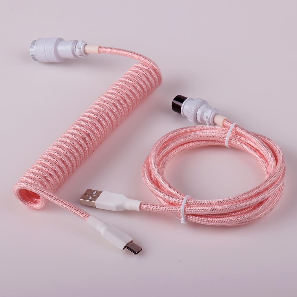 Custom Coiled Type C Gx16 Usb Cable Aviator Cable Usb C Cable Braided for Mechanical Keyboard