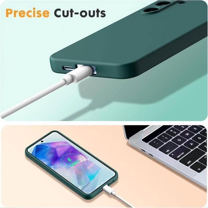 Coque de protection - BOOLING - Samsung Galaxy A15 4G-5G - Silicone liquide - Slim - Vert Nuit