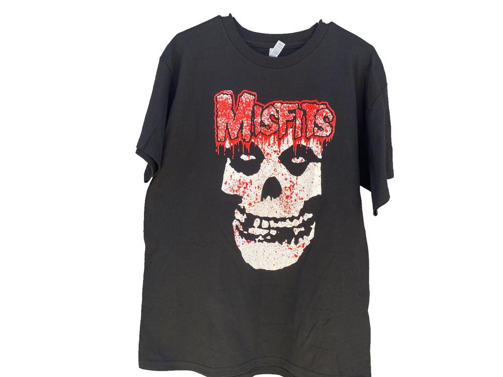 Футболка с принтом черепа Misfits DANZIG, черная, с изображением скелета, размер L, унисекс S