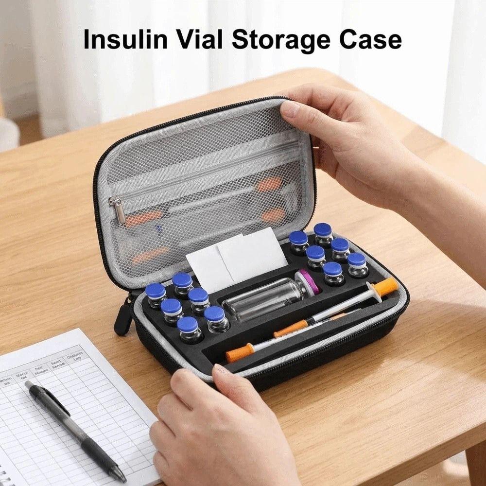 Dust-proof Insulin Vial Protector Multiple Slots Essential Oils Carrying Box Travel Use