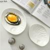 White Shell Ceramic Dessert Plate Dining Plate Fruit Plates Salad Bowl Dim Sum Dish Snack Tray Candy Dish Sashimi Plates