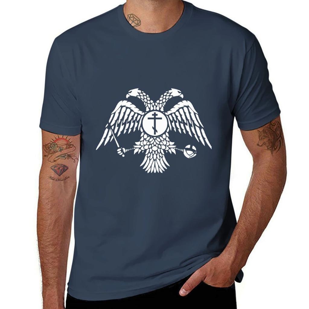 Byzantine Orthodox Flag TShirt Casual Fashion Short Sleeve Cotton TShirt