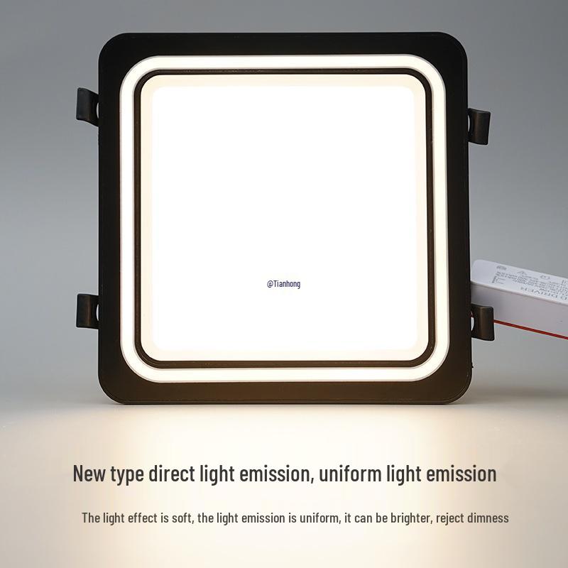 Large Recessed Square Downlight Panel with Honeycomb Design for Kitchen and Bathroom Ceilings (2020 Model)
