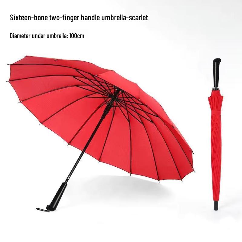 16-Rib Windproof Rainbow Umbrella - Long Handle, Sun & Rain Protection, Perfect for Business & Logo Advertising