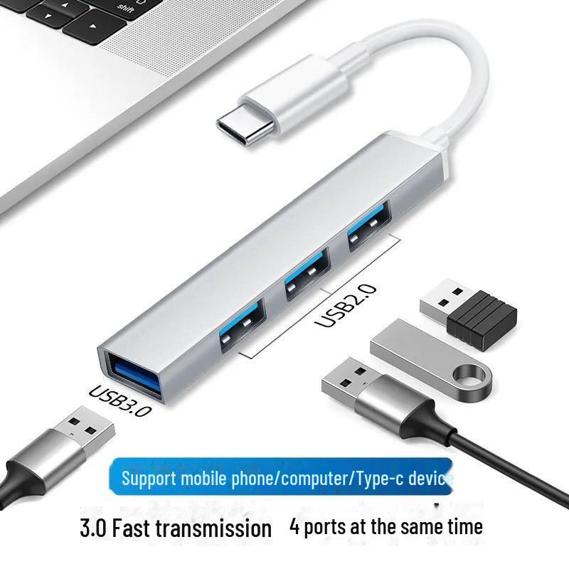USB3.0 Type-C Expansion Dock: 1-to-4 Notebook Hub for USB Devices