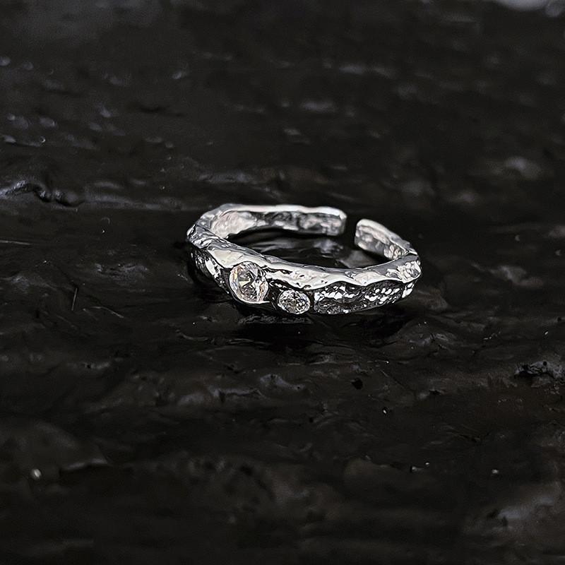 

Crafted Beautifully Adjustable Copper Ring For Women With Zircon And Style Geometric