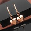 Exquisite Russian Purple Gold Glossy Peach Heart Simple And Exquisite Earrings Rose Gold Plated Fashion Love Earrings Jewelry
