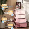 Children's Toy Organizer, 4 Drawers, 4 Tiers, Plastic Boxes, 37 x 37 x 76 cm, Pink