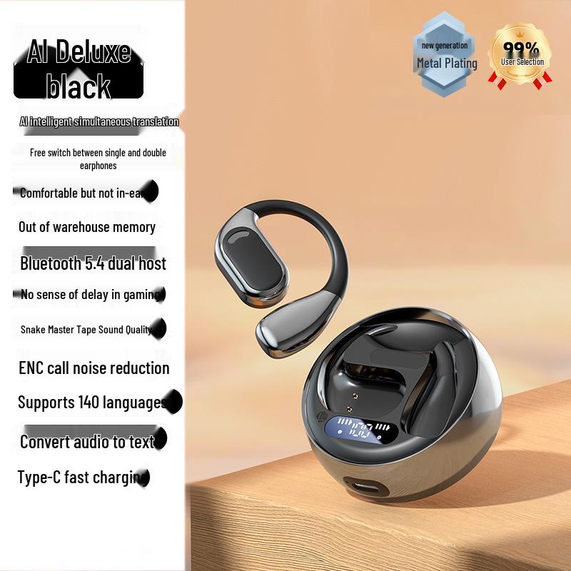 BH32 Wireless Dual-Ear Sports TWS Earphones with AI Translation and Touch Control, Bluetooth 5.4, Digital Display